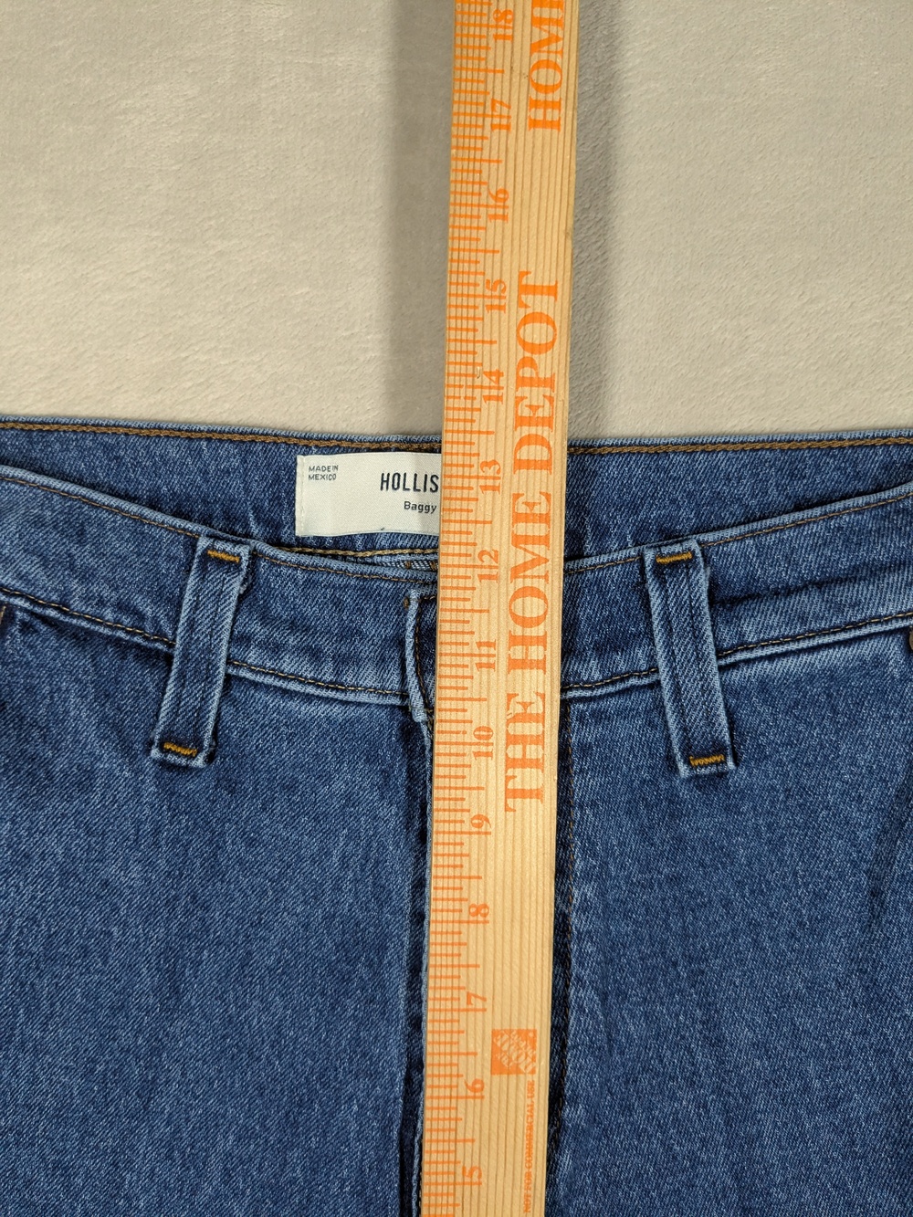 Hollister Baggy Carpenter Jeans W28 L30 Men's Blue Denim Workwear - Picture 4 of 9